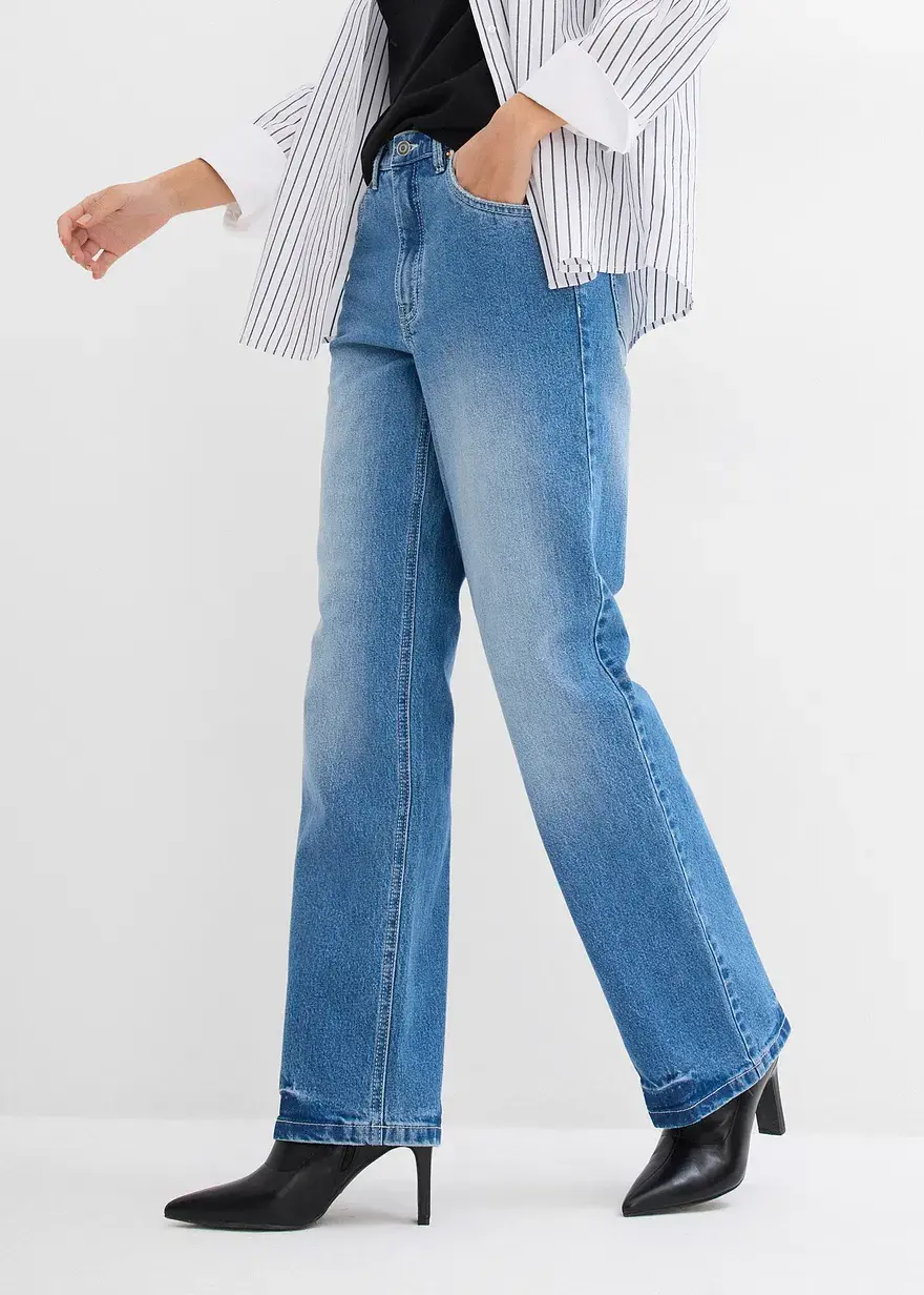 Bonprix Gerade Jeans Mit Hohem Bund - Blau Petite - Damen