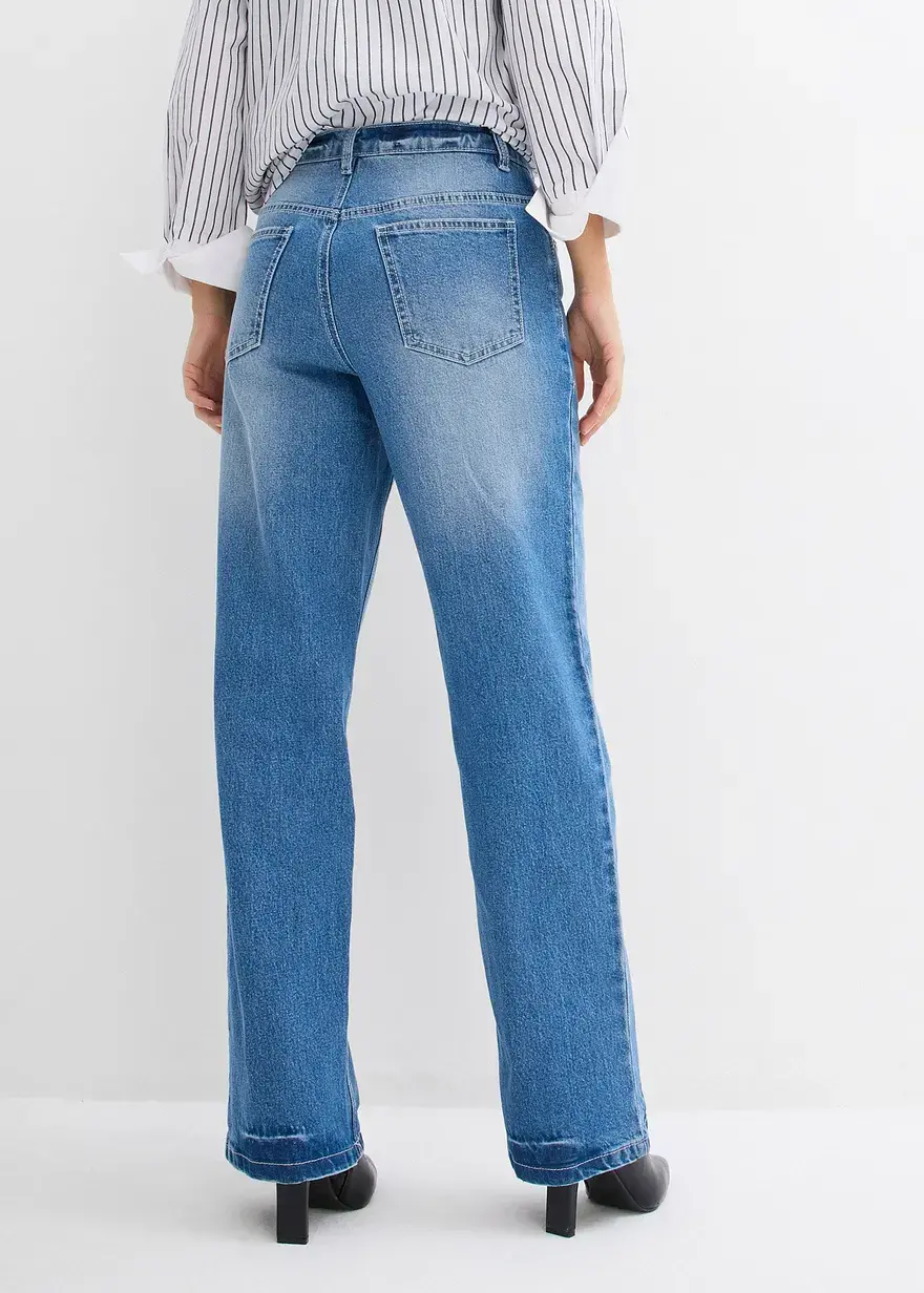 Bonprix Gerade Jeans Mit Hohem Bund - Blau Petite - Damen