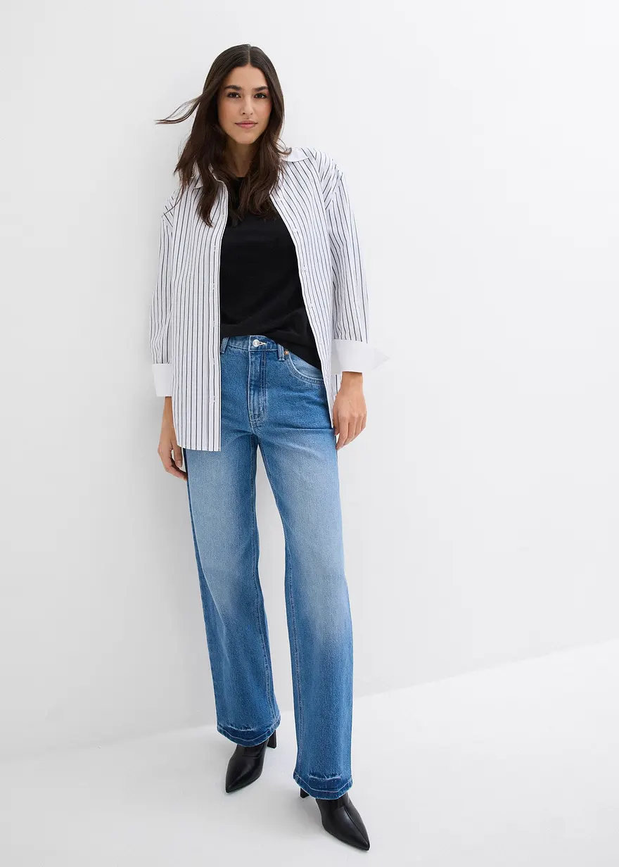 Bonprix Gerade Jeans Mit Hohem Bund - Blau Petite - Damen