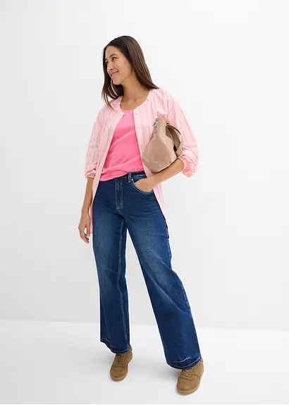 Bonprix Gerade Jeans Mit Hohem Bund - Blau Regular - Damen