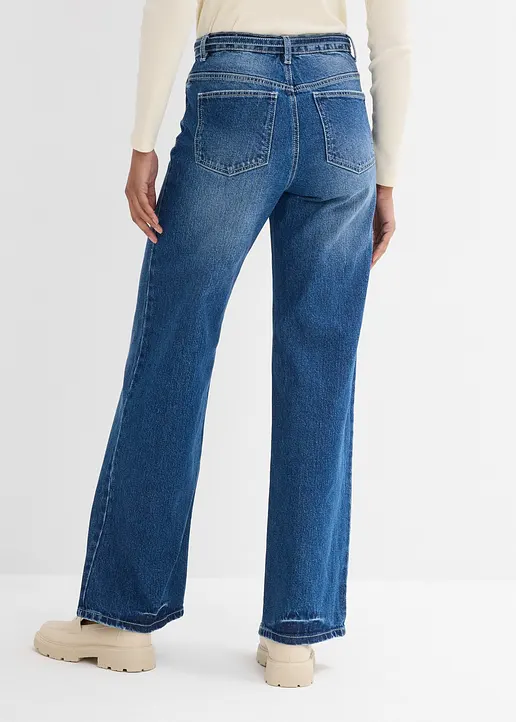 Bonprix Gerade Jeans Mit Hohem Bund - Blau Regular - Damen