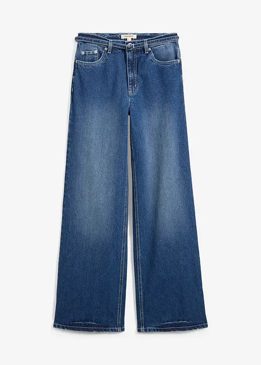 bonprix Gerade Jeans mit hohem Bund - blau regular - Damen