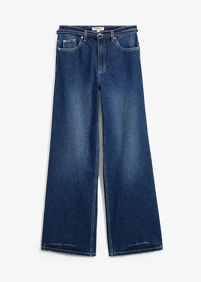 bonprix Gerade Jeans mit hohem Bund - blau regular - Damen