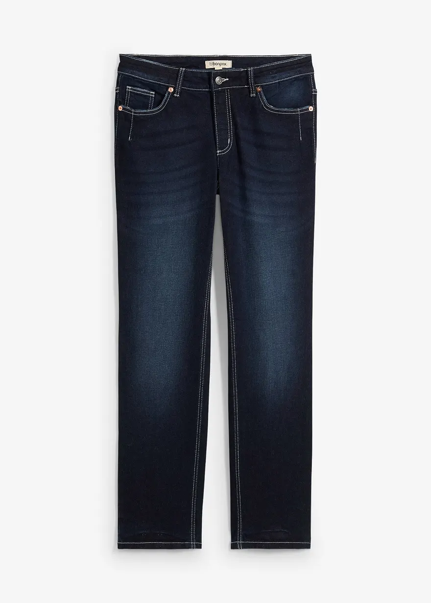 bonprix Gerade Jeans mit mittlerem Bund - blau regular - Damen