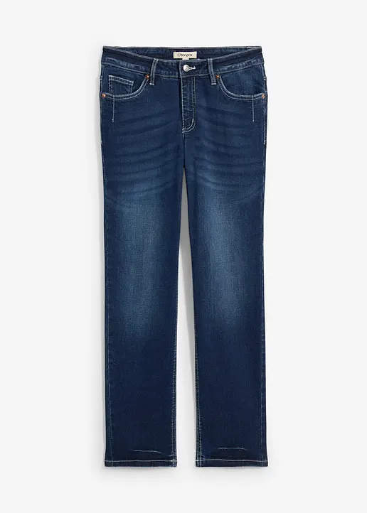 bonprix Gerade Jeans mit mittlerem Bund - blau regular - Damen