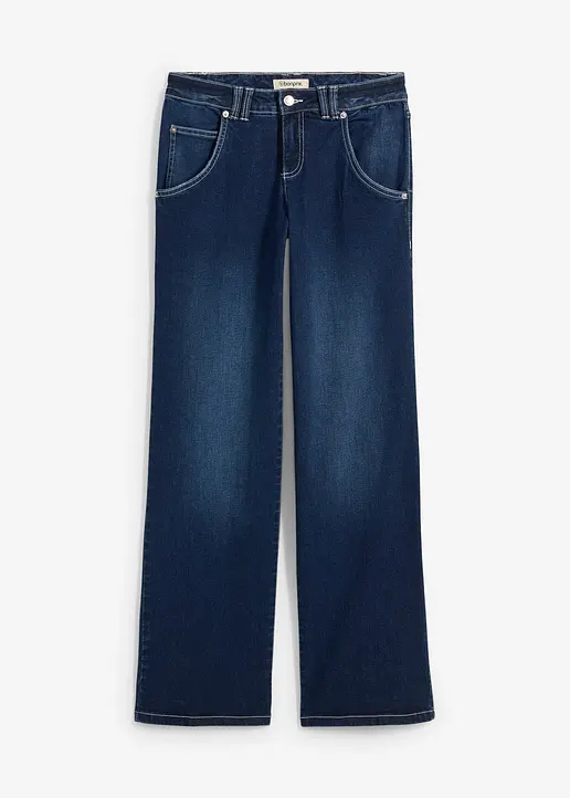 bonprix Gerade Jeans mit mittlerem Bund und Stretch - blau regular