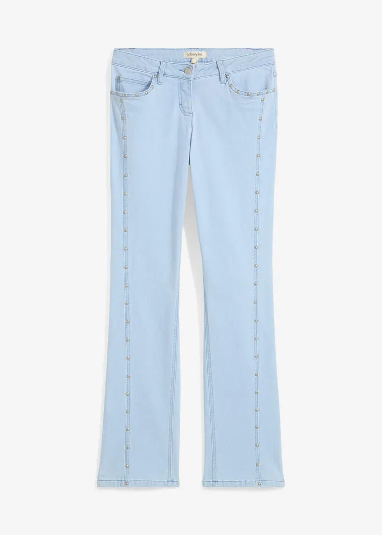 bonprix Gerade Jeans mit Stretch und Nieten - blau regular