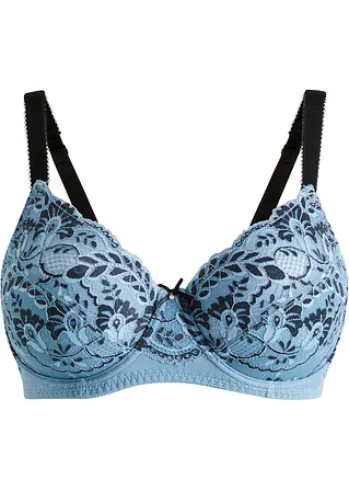 bonprix geschmackvoller BH aus bezaubernder Spitze - blau Cup F - Damen