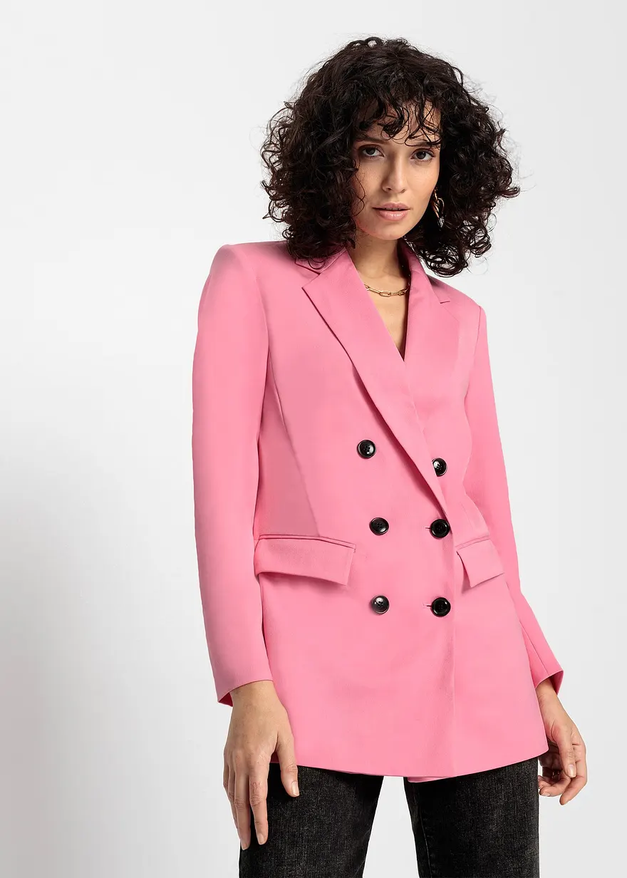 Bonprix Geschmackvoller Doppelreiher-Blazer Mit Praktischen Taschen