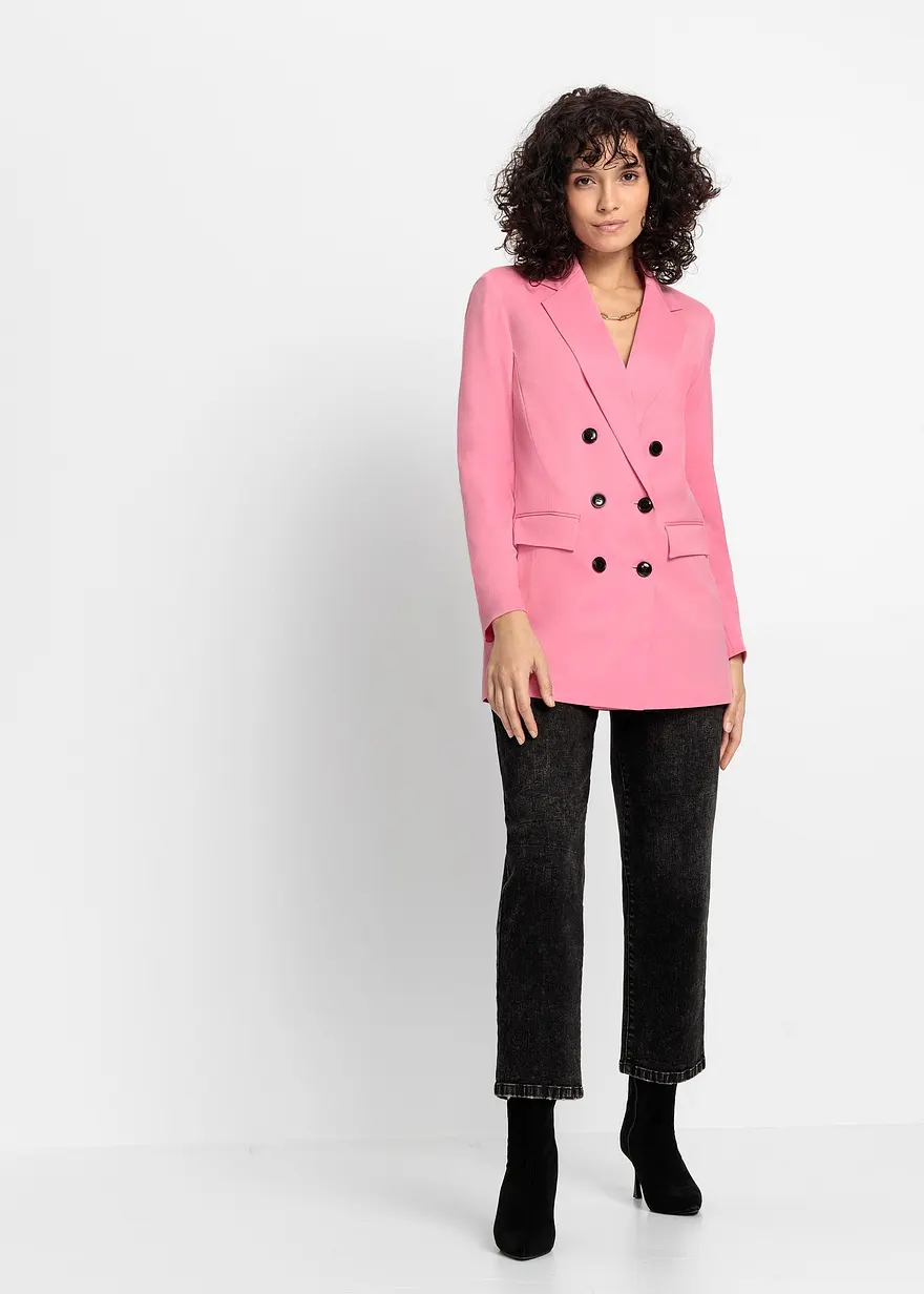 Bonprix Geschmackvoller Doppelreiher-Blazer Mit Praktischen Taschen