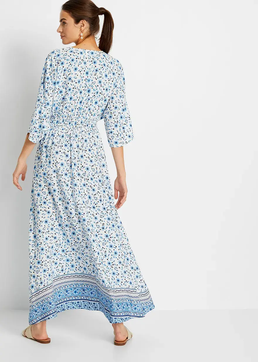 Bonprix Geschmackvolles Maxikleid Mit Wunderschönem Druck - Blau Regular