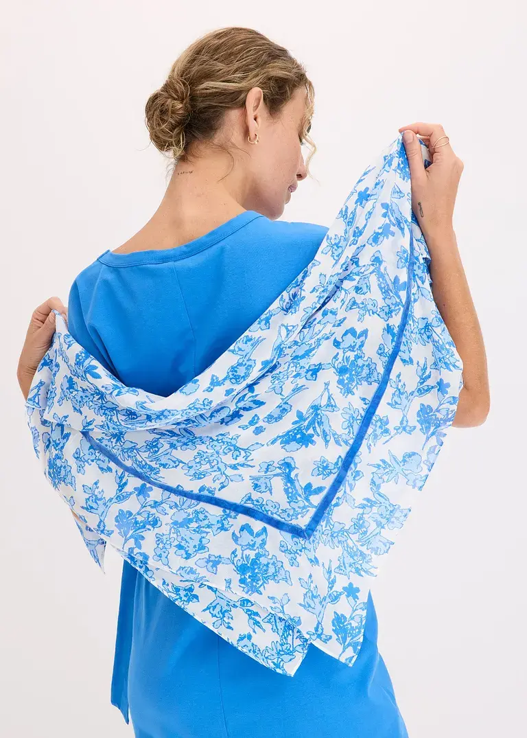 Bonprix Geschmackvolles Tuch Mit Dekorativem Muster - Blau
