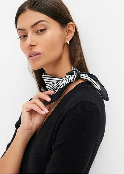 Bonprix Geschmackvolles Tuch Mit Stylischen Streifen - Weiß