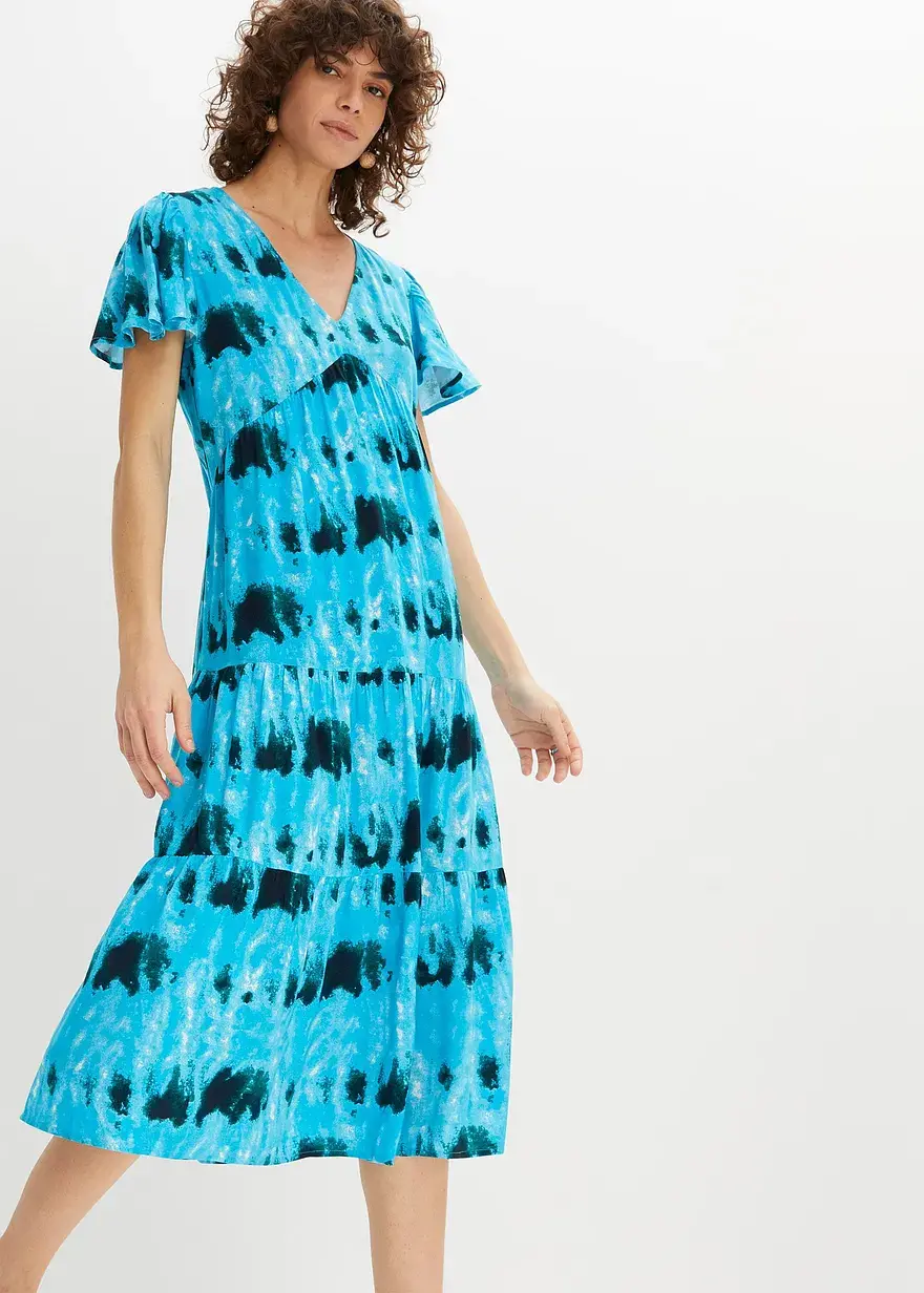 Bonprix Geschmeidig Fallendes Kleid Mit V-Ausschnitt Umspielt Jeden Figurtypen