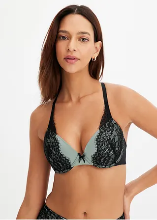 Bonprix Geschmückter BH Mit Spitze - Grau Cup B - Damen