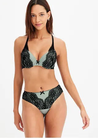 Bonprix Geschmückter BH Mit Spitze - Grau Cup C - Damen