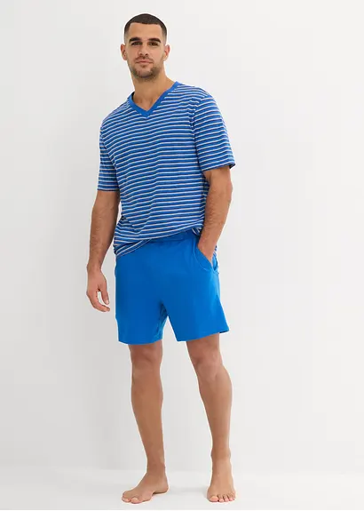 Bonprix Gestreifter Shorty Mit Hosentaschen - Grau - Herren