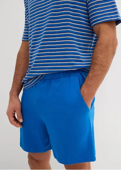 Bonprix Gestreifter Shorty Mit Hosentaschen - Grau - Herren