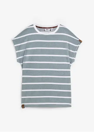 bonprix Gestreiftes Kurzarmshirt mit Streifen - grau - Damen