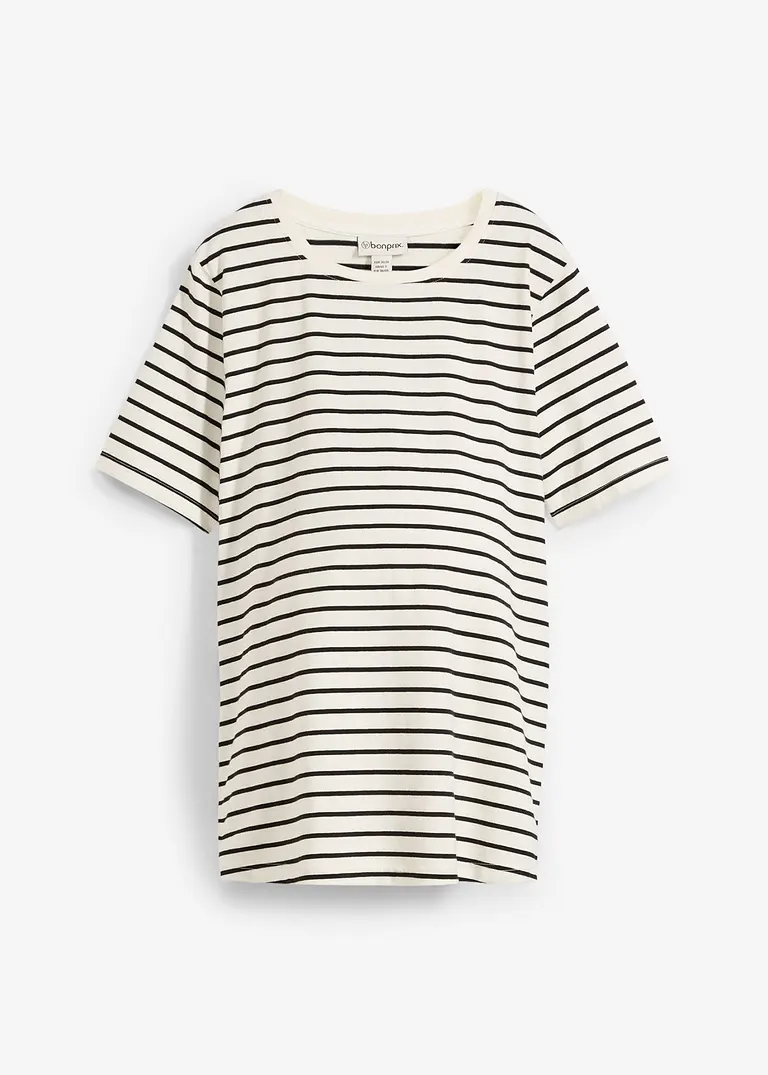 bonprix Gestreiftes Umstandshirt mit versteckter Stillfunktion aus Bio-Baumwolle