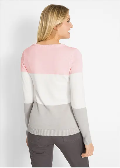 Bonprix Gestrickter Pullover Mit Langen Ärmeln - Rosa - Damen