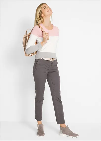 Bonprix Gestrickter Pullover Mit Langen Ärmeln - Rosa - Damen