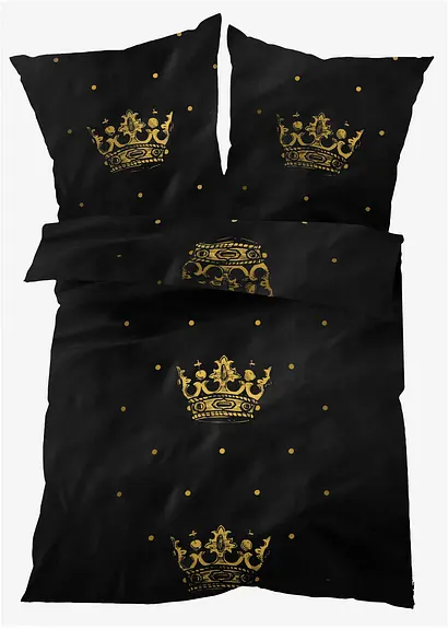 bonprix Glamour pur: Dunkle Bettwäsche mit edlem Druck