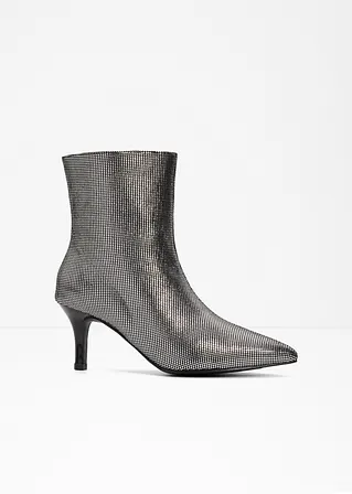bonprix Glamouröse Stiefelette im Metallic Look - silber