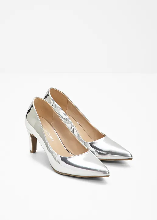 Bonprix Glamouröser Pumps Im Metallic Look - Silber - Damen