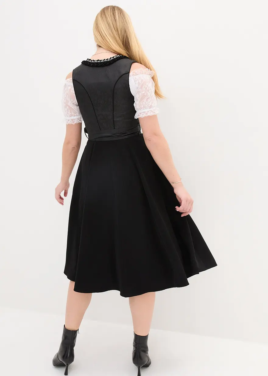 Bonprix Glänzendes Dirndl Mit Pailletten-Schürze Und Schnürung