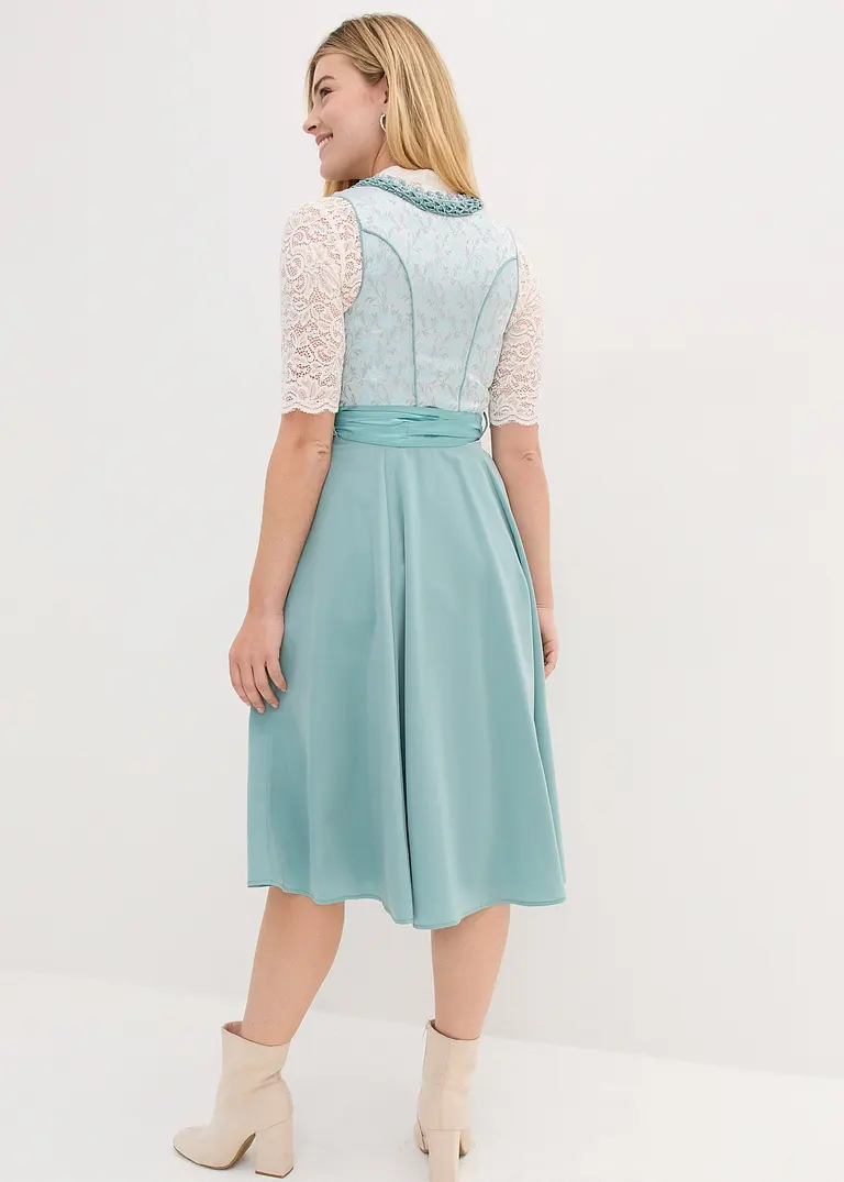 Bonprix Glänzendes Dirndl Mit Pailletten-Schürze Und Schnürung
