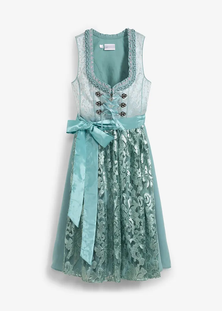 bonprix Glänzendes Dirndl mit Pailletten-Schürze und Schnürung