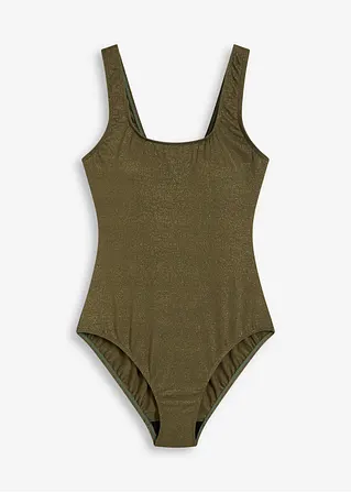 bonprix Glitzernder Badeanzug aus schimmernden Material - grün