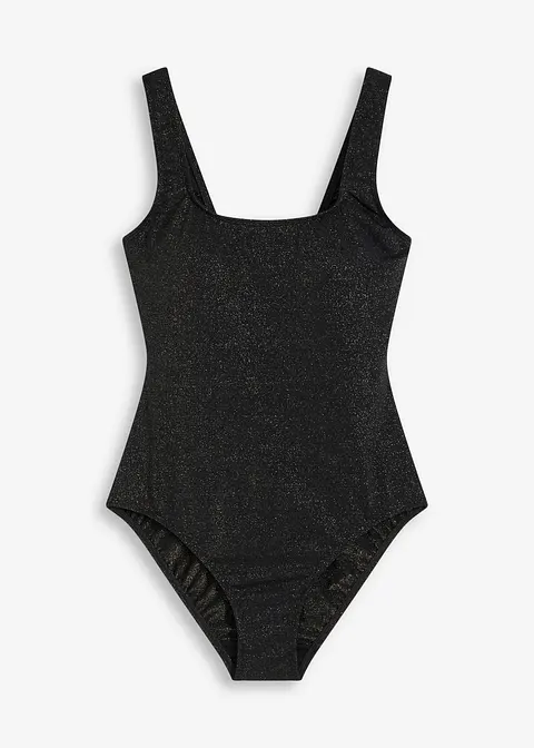 bonprix Glitzernder Badeanzug aus schimmernden Material - schwarz - Damen