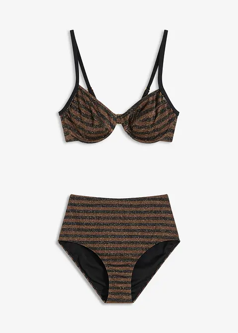 bonprix Glitzernder Bügel Bikini im Streifen Design - Damen