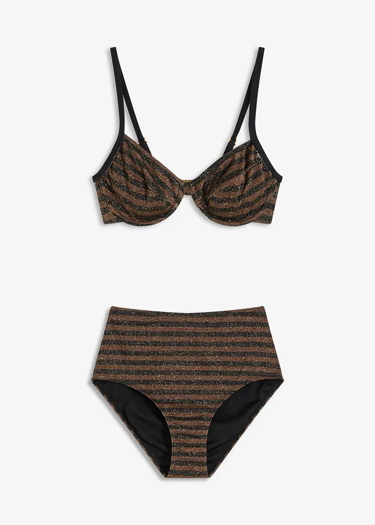 bonprix Glitzernder Bügel Bikini im Streifen Design - Damen