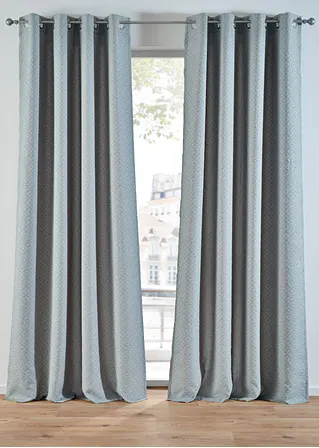 bonprix Grafischer Vorhang - petrol Ösen - Wohnen & Garten