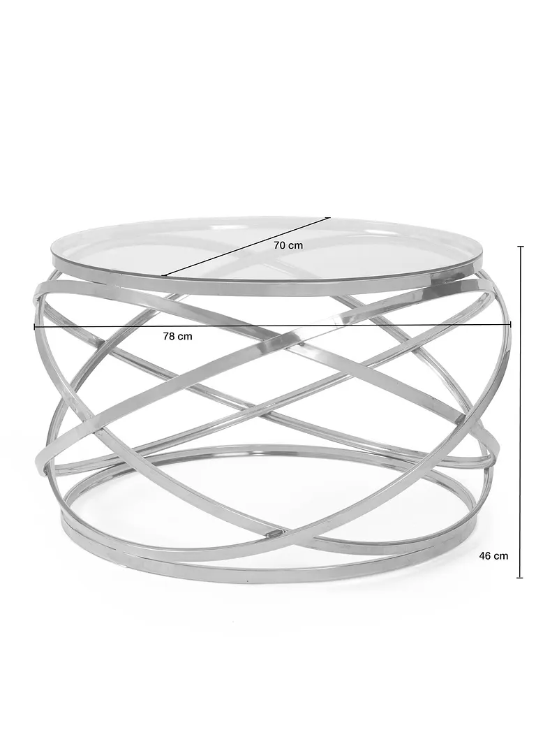 Bonprix Großer Couchtisch Aus Metall Und Gas - Silber