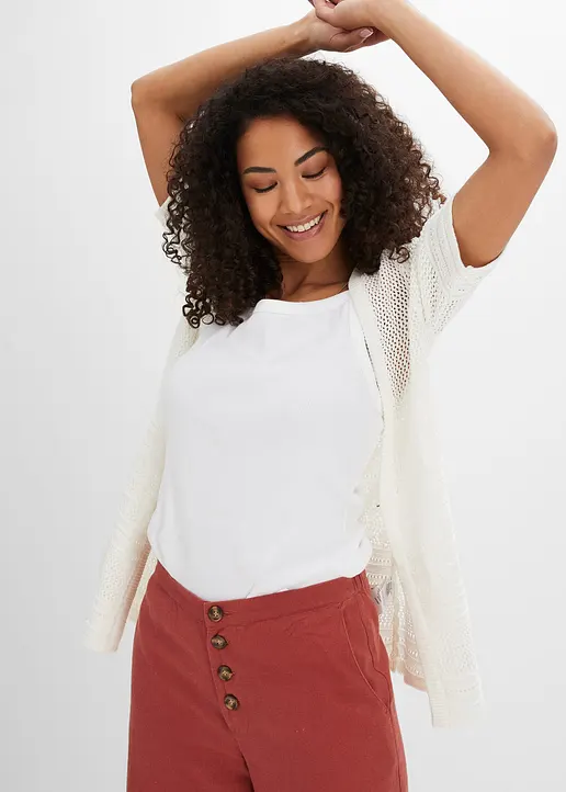 Bonprix Gut Kombinierbare Ajour Strickjacke Mit Wunderschönem Lochmuster
