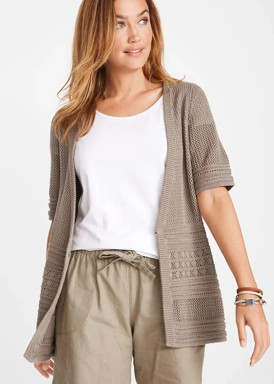 Bonprix Gut Kombinierbare Ajour Strickjacke Mit Wunderschönem Lochmuster