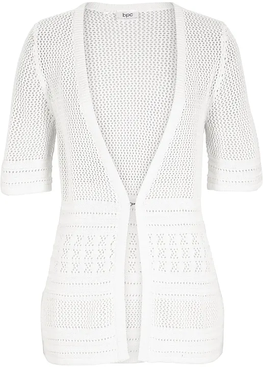 bonprix Gut kombinierbare Ajour Strickjacke mit wunderschönem Lochmuster