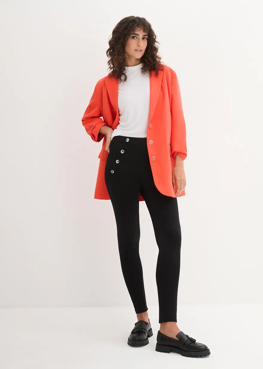 Bonprix Gut Sitzende Leggings In Fester Punto Di Roma-Qualität Mit Zierknöpfen