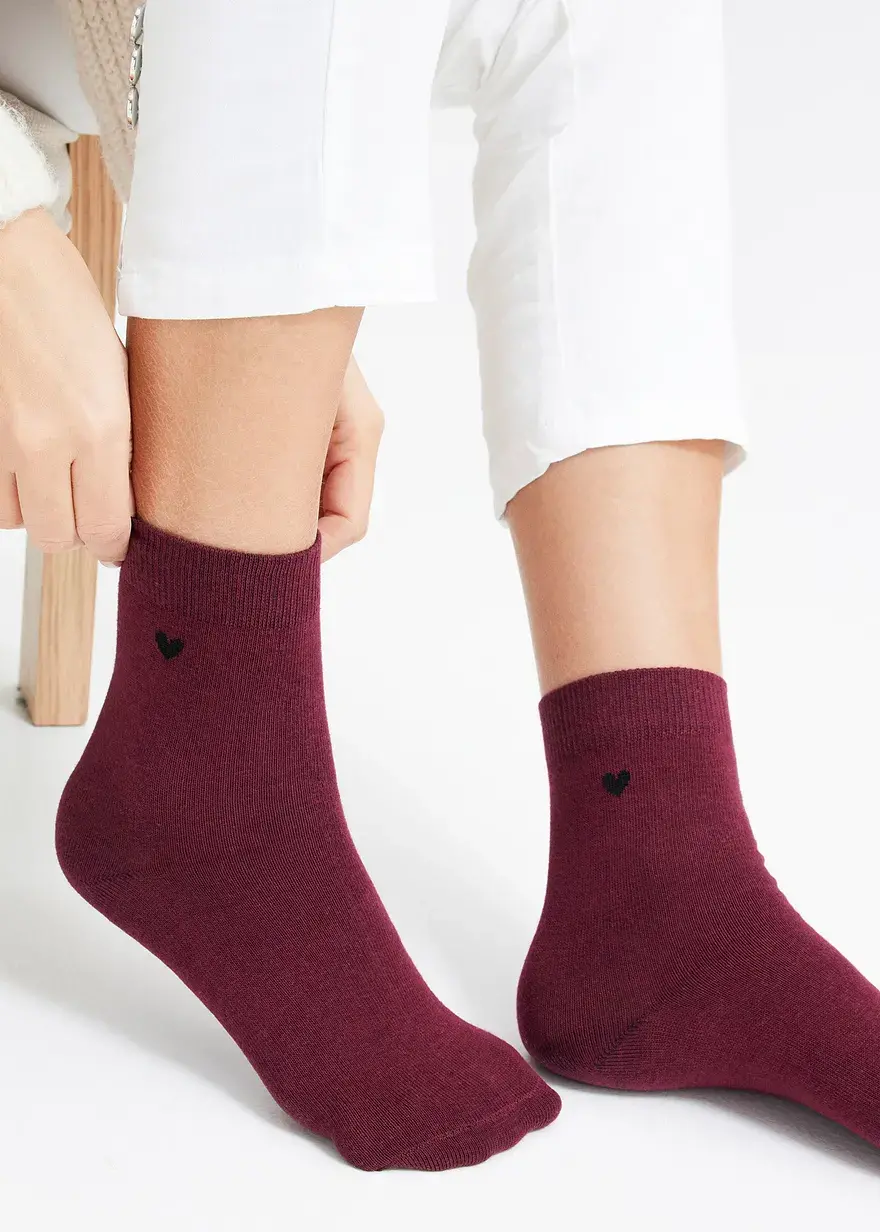 Bonprix Halbsocken Mit Herzchen Als Druck Und Bio-Baumwolle