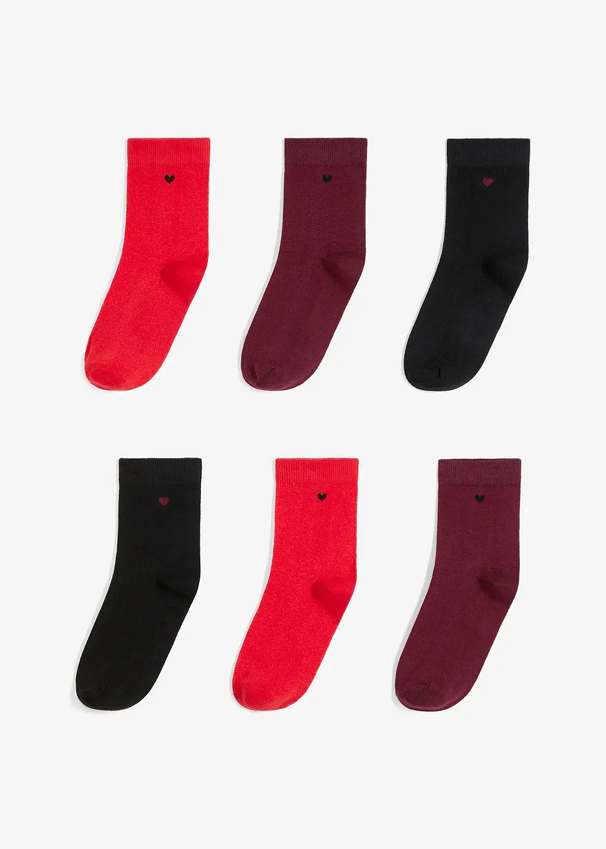 bonprix Halbsocken mit Herzchen als Druck und Bio-Baumwolle