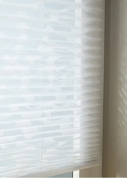 Bonprix Halbtransparentes Plissee Mit Floralem Muster - Weiß