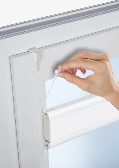 Bonprix Halbtransparentes Plissee Mit Floralem Muster - Weiß