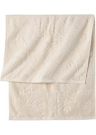 Bonprix Handtuch Mit Blumendesign - Beige - Wohnen & Garten