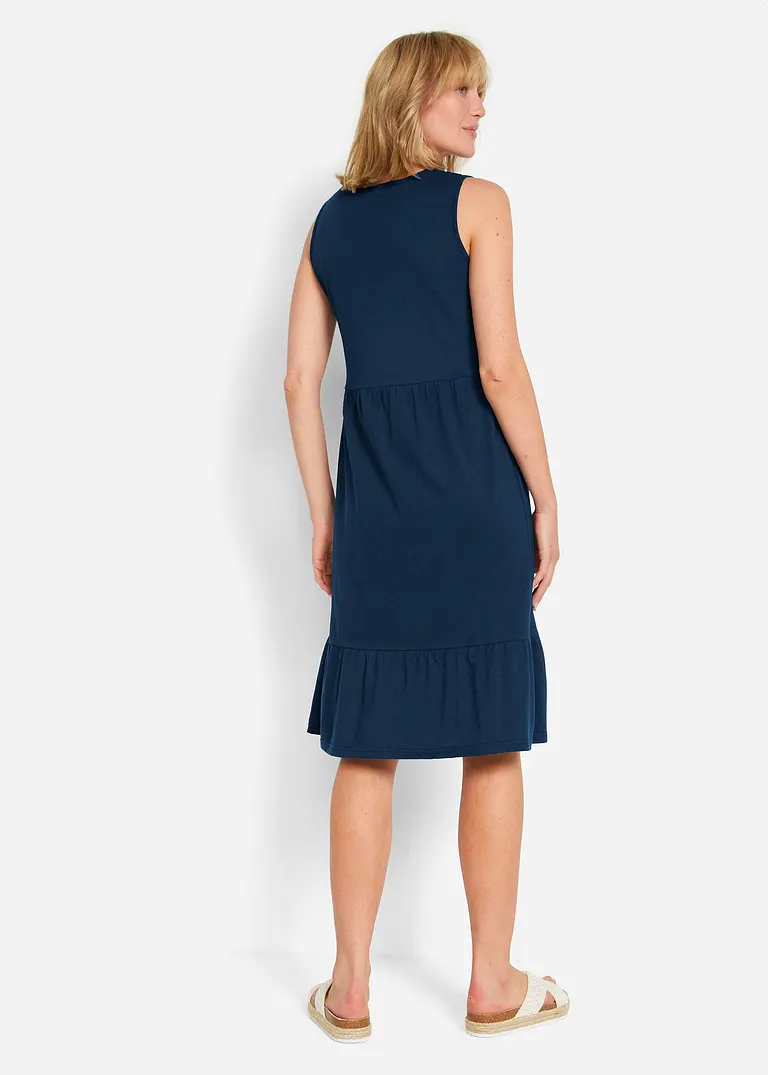 Bonprix Hängerkleid Mit Rundhalsausschnitt Volants Und Teilungsnaht An Der Taille A-Form