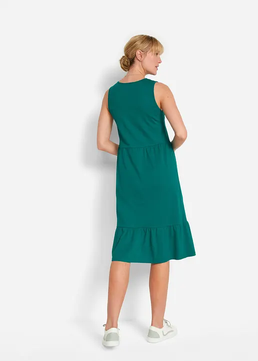 Bonprix Hängerkleid Mit Rundhalsausschnitt Volants Und Teilungsnaht An Der Taille A-Form