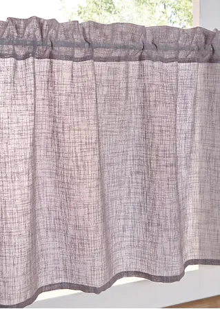 Bonprix Helle Küchengardine In Schlichter Leinen-Optik - Grau Tunnelzug